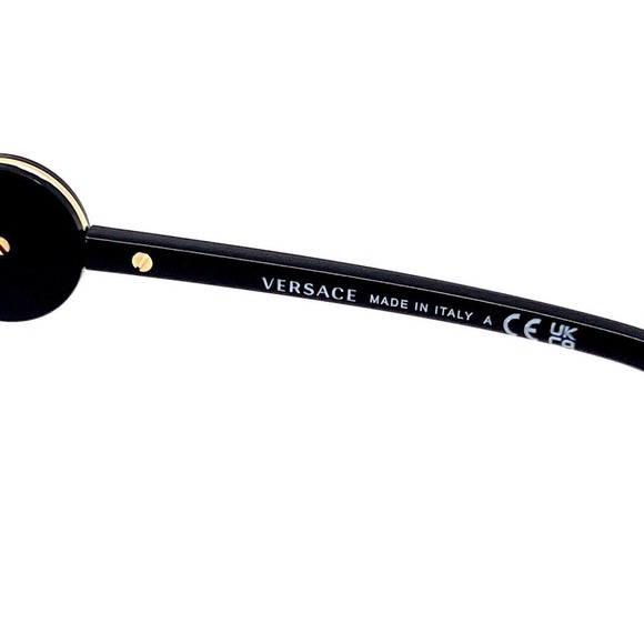 New! Versace Black Sunglasses with Gold Medusa Detail (box and dust cloth).